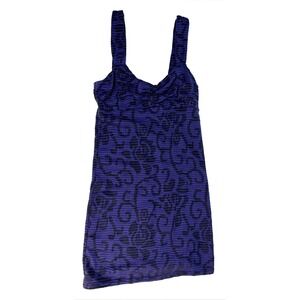 Free People Small purple black knit body con mini dress tank lined sleeveless